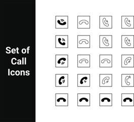 Call Icon Set &middot; Phone Handset Icons &middot; Filled, Outline, Rounded, Sharp Styles &middot; Vector Communication Symbols