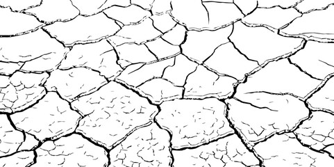 Dry cracked earth texture showing drought and arid climate. Detailed close-up of parched soil pattern. Ideal for backgrounds, environmental themes, or natural surface design.

