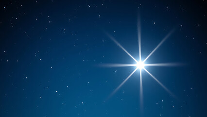 Bright and shining North Star in a night sky symbolizing hope and guidance animation
