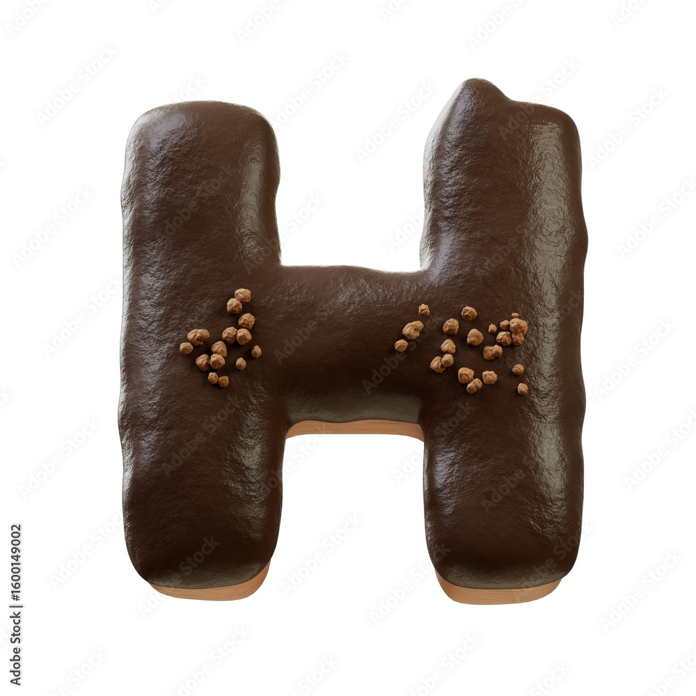 Fototapete 3d font.chocolate biscuit donut font concept. isometric alphabet. numbers and letters. 3d rendering 
