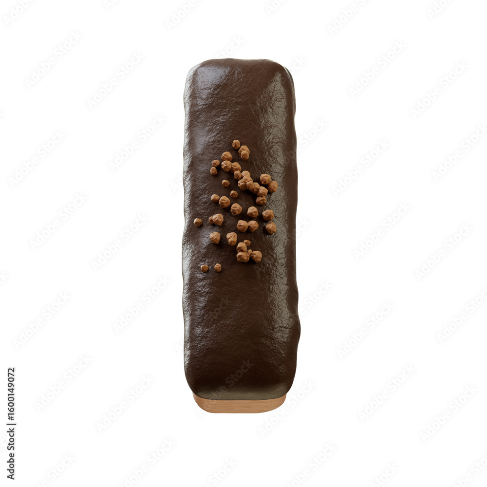 Fototapete 3d font.chocolate biscuit donut font concept. isometric alphabet. numbers and letters. 3d rendering 