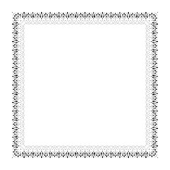 Square Black european lace ornament frame. Rome national ornament. Detail and element for design and postcards, Sandblasting, ceramic, patchwork, Borders and frames. Vintage border frame deco