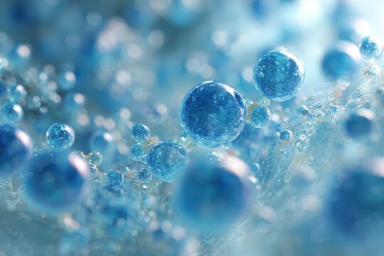 Abstract water drops, macro shot, surface texture. Science or beauty. Background blur