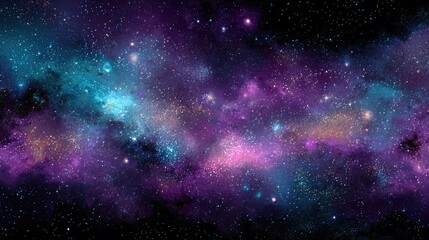 Naklejka premium Detailed view of a cosmic nebula, filled with stars.