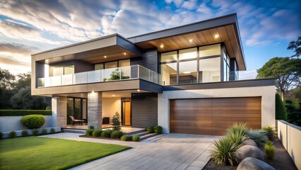 Obraz premium A stunning modern luxury home with sleek architectural