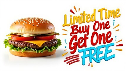 Delicious cheeseburger with a limited-time offer.