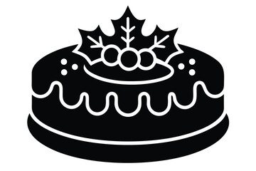 christmas cake vector icon