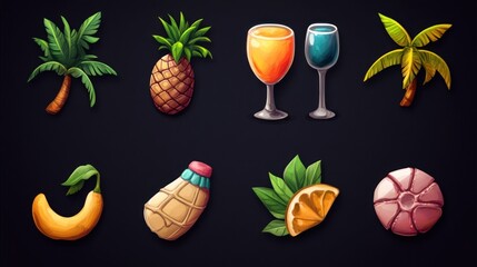 Set of summer icons