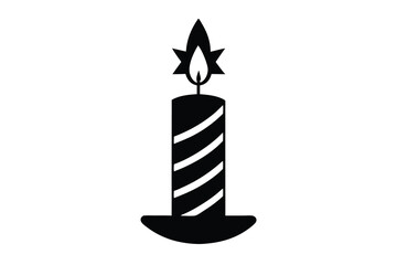 christmas candle vector icon