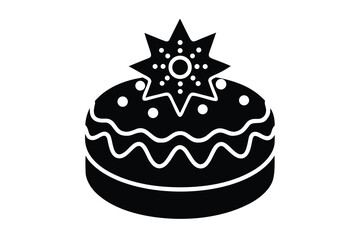 christmas cake vector icon