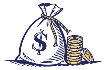 Money Bag Symbol – Perfect for Financial Planning Designs
