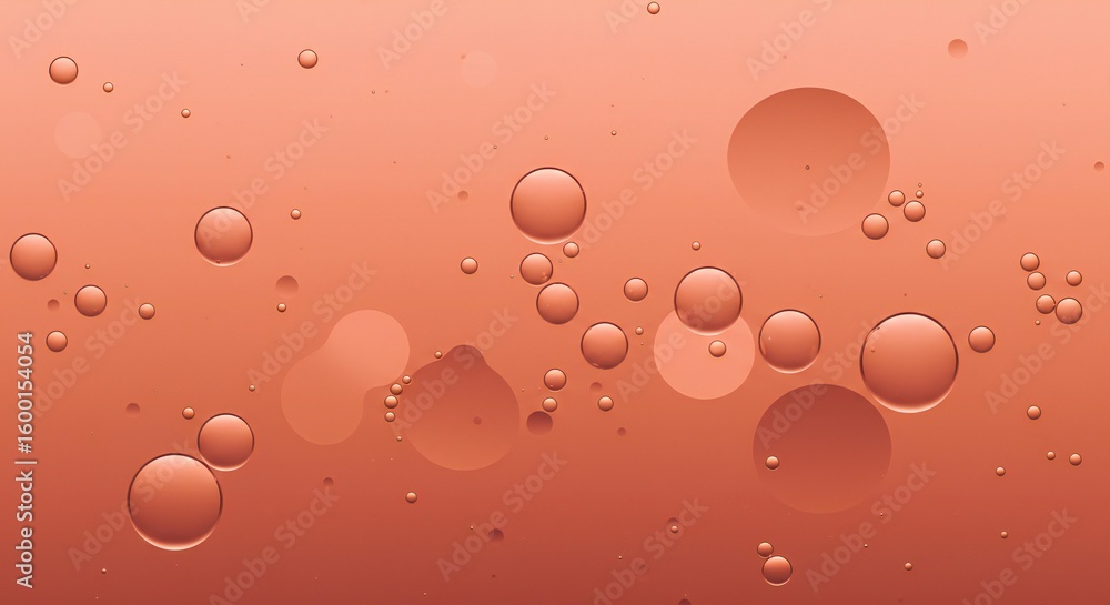 Poster fluid spheres of varying sizes create a dynamic, abstract, minimalist composition with light effects