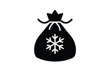 christmas present bag vector icon