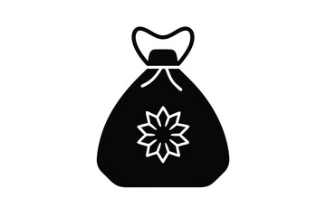 christmas present bag vector icon
