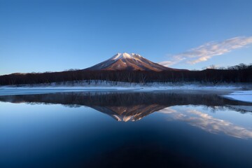 Beautiful mountain landscape reflection on lake water scenic view nature travel photo