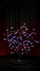 Butterfly tree led light decoration hanging ornament modern art installation display
