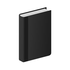 A Solid Black Book with a Clean Spine, Isolated on a Transparent Background, Ideal for Educational or Literary Themes, Modern and Simple Design