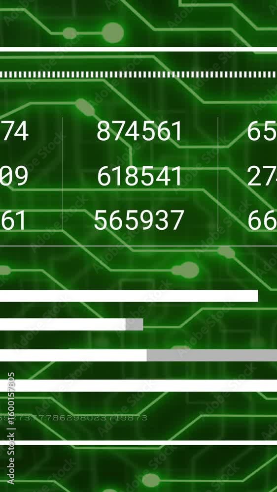 Poster animation of digital data processing over computer circuit board