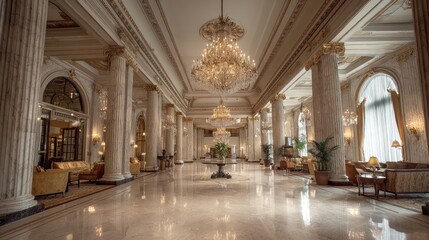Fototapeta premium Hotel lobby grand interior design