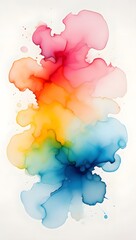 Watercolor painting abstract art colorful ink wash technique fluid art background design