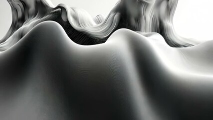 Abstract monochromatic waves and shapes creating a calming atmosphere for creative projects