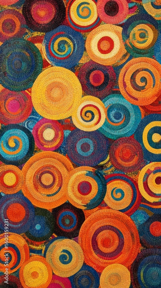 Canvas Prints colorful pattern of circles and spirals