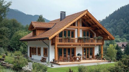 Traditional timber-framed houses showcasing wooden craftsmanship, regional building methods, rustic charm, energy efficiency, cultural heritage, and natural material use in residential design.
