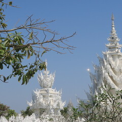 great art, small mosaics in the white temple in Thailand