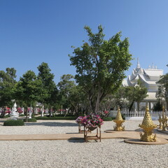 great art, small mosaics in the white temple in Thailand