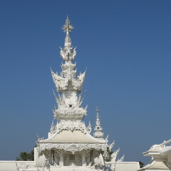 great art, small mosaics in the white temple in Thailand
