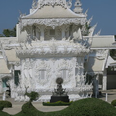 great art, small mosaics in the white temple in Thailand