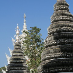 great art, small mosaics in the white temple in Thailand
