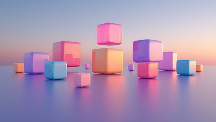 Abstract pastel cubes background render wallpaper illustration design graphic art