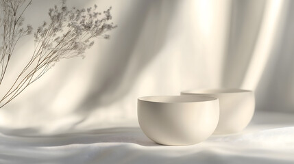 Beige-white ceramic bowl