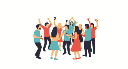Obraz premium Celebration Crowd: Diverse Group Enjoying Event