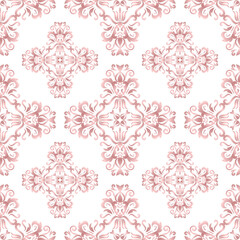 Classic Damask seamless pattern, Vintage design, element old style, Rose gold floral ornament, Luxury Ornamental lace tracery, Traditional background, Vector Illustration for Elegant Textile Design