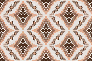 Seamless pattern,  ethnic background, fabric traditional, motif ornament, ikat pattern, seamless geometric, doodles line, geometric and tribal-inspired, freehand drawing design, handmade texttile.