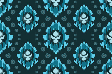 Seamless pattern,  ethnic background, fabric traditional, motif ornament, ikat pattern, seamless geometric, doodles line, geometric and tribal-inspired, freehand drawing design, handmade texttile.