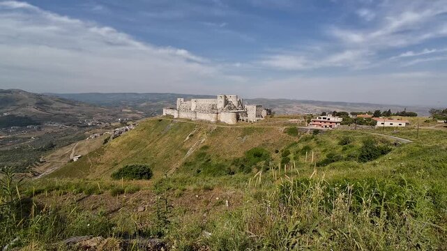 Medieval Castle on a Hilltop Krak des Chevaliers castle, Syria