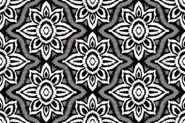 Seamless pattern,  ethnic background, fabric traditional, motif ornament, ikat pattern, seamless geometric, doodles line, geometric and tribal-inspired, freehand drawing design, handmade texttile.