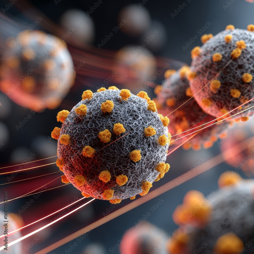 Poster nanotechnology advancements in abstract science gigapixel render of protective nanotech particles in