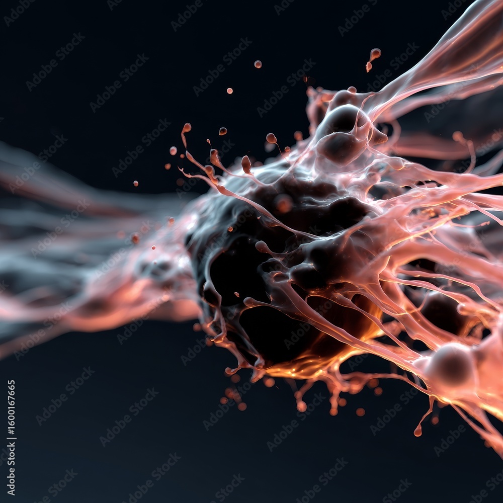 Sticker nanotechnology advances in science abstract art of cell nucleus swarms in technology environments