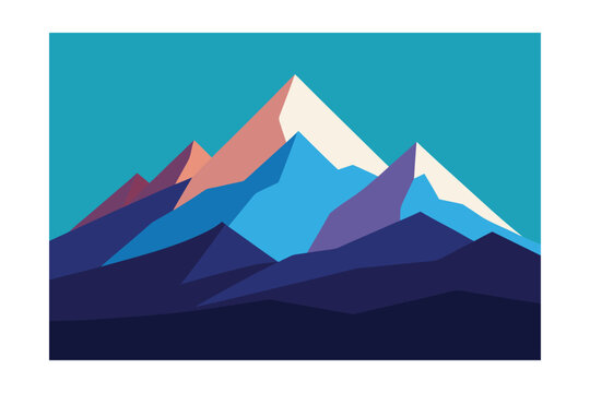 Minimal Mountain Landscape Illustration Loop Back