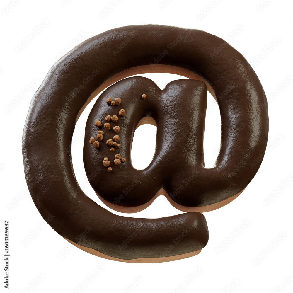 Poster 3d font.chocolate biscuit donut font concept. isometric alphabet. numbers and letters. 3d rendering 
