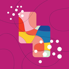 colorful abstract geometric wall decor with modern style
