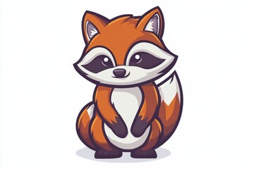 Obraz premium This adorable fox illustration showcases a cute character design perfect for children's products, educational materials, or playful branding.