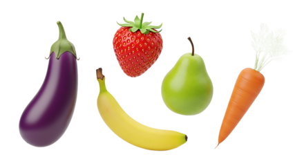 colorful vegetables icons set 
