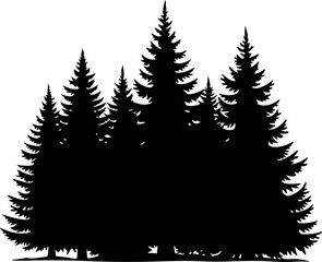 Obraz premium tree silhouettes, black tree vector