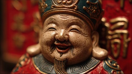 Close-up of a joyful Asian figurine (1)