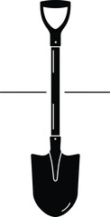 Black Shovel Digging Tool Silhouette for Gardening